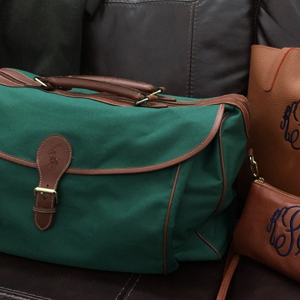Ralph Lauren Polo Weekender Duffel Bag - Real Leather Accents